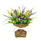 Lavender Wreath Artificial Flower with Basket Spring Wreath Floral Garland Decor