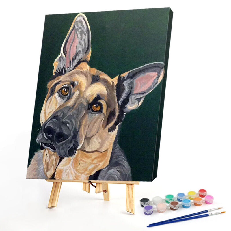 DIY Oil Paint by Numbers Dog Animal Hand Painted Acrylic Drawing Home Decor Kit