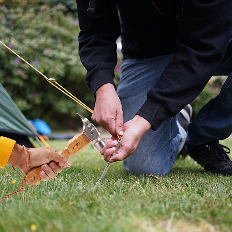 Camping Hammer - 8.7 inch Stainless Steel Tent Hammer with Tent Stake Remover
