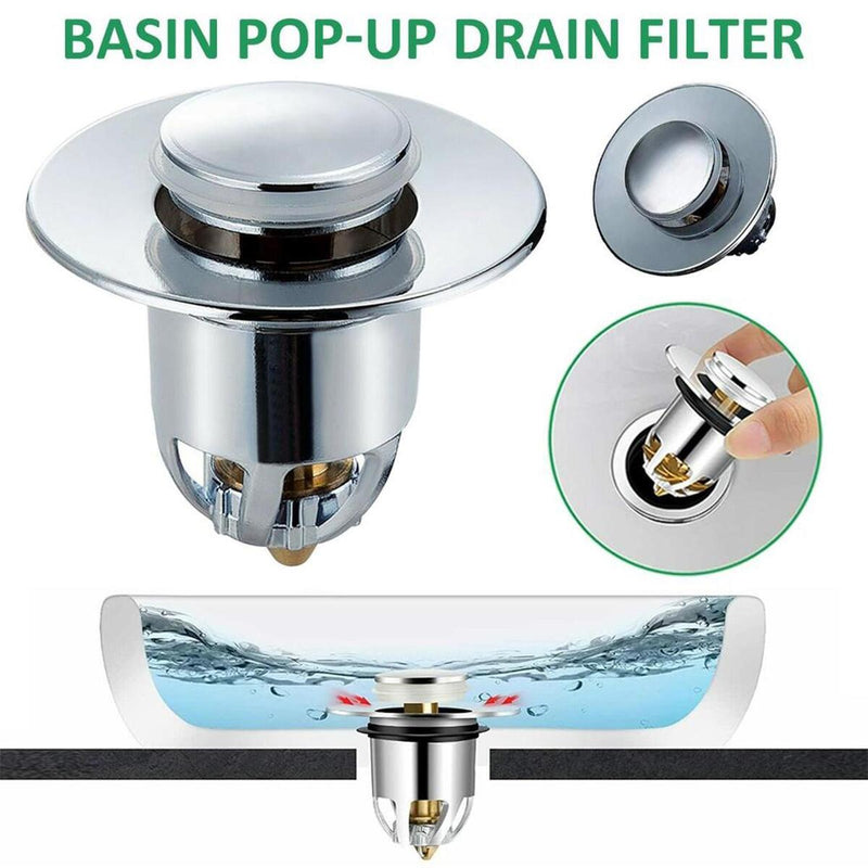 Anti-Clogging Popping Core Sewer Universal Bathroom Sink Stopper Wash Drainer`