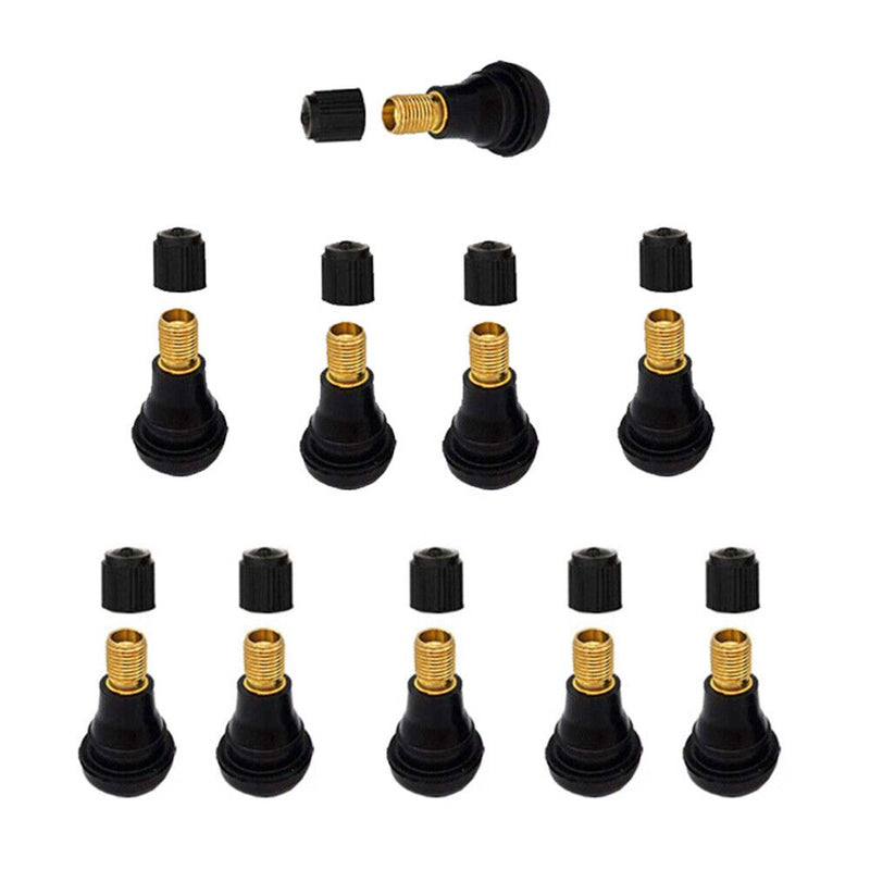 10pcs TR412 Tubeless Tire Valves Snap-in Rubber Valve Stems for Car Motorcy