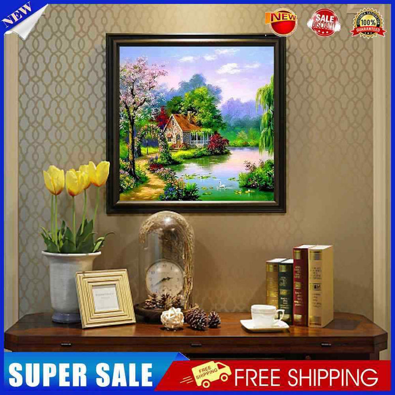 #A Colorful Diamond Drawing 5D Full Round Drill Mosaic DIY Landscape Series Kit