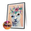 5D DIY Full Round Drill Diamond Painting Wreath Alpaca Mosaic Rhinestone Drawing