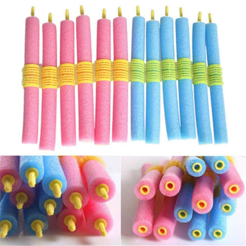 Women Sponge Pink/Blue DIY Styling Tools Hair Curling Salon Foam Hair Curler