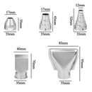 5 Set Hot Air Blower Hot Air Gun Hot Air Blower Nozzle Made Of Stainless Steel~