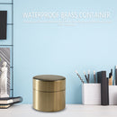 Brass Seal Cabin Medicine Drug Metal Jewelry Storage Cases Pill Holder (L) Newly