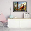 Oil Paint By Numbers Picture DIY Drawing Painting Froest Deer Drawing on Canvas
