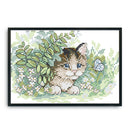 4 Seasons Kitties Pre Printed Cross Stitch Kits 2-Strand 14CT Embroidery Set