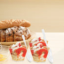 50pcs Dessert Bowl Golden Dot Cake Cup with Spoon Set for Tasting Pudding Yogurt