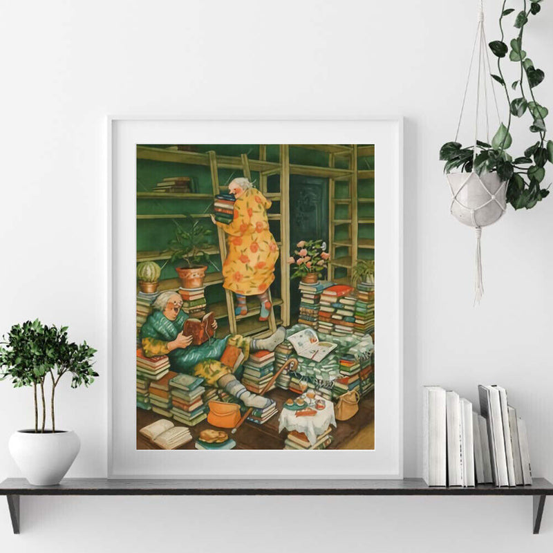 Oil Paint By Numbers Painting Kit Old Lady Friend 40x50cm No Frame (140581)