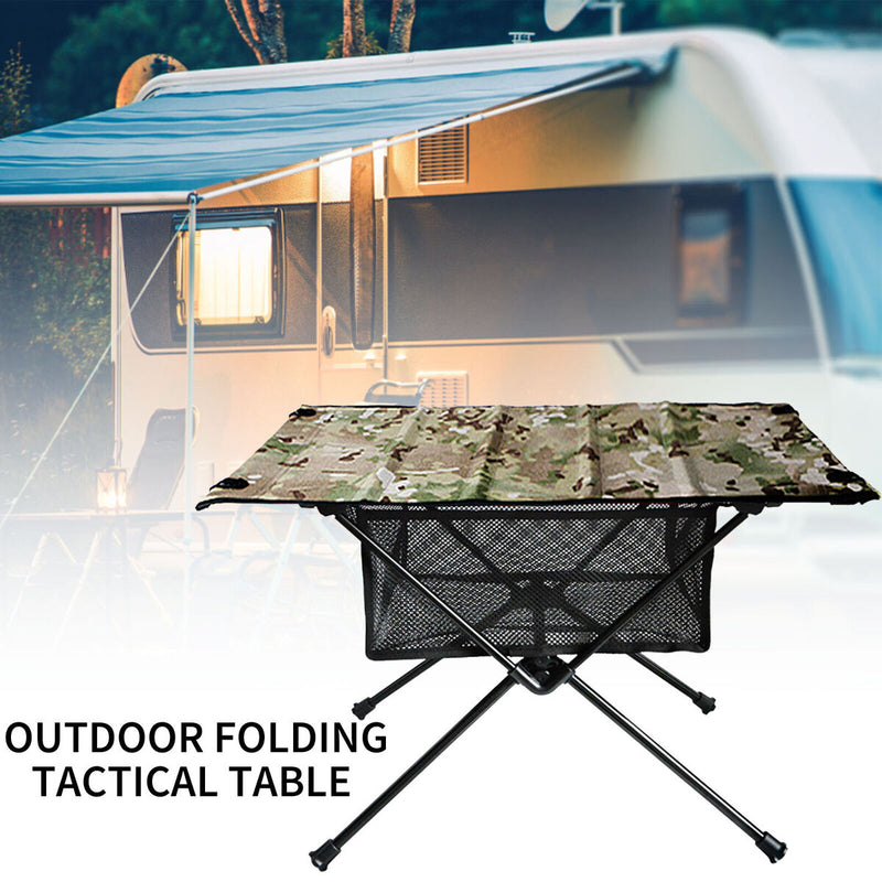 Outdoor Folding Table with Net Pocket Portable Lightweight Foldable Desk