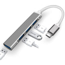 USB C HUB USB 3.0 Type-C Hub 4 Ports Splitter Adapter for PC (C809 Grey)