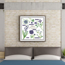 Partial Embroidery Blue Flower Cross Stitch Kits 14CT Stamped DIY Canvas Crafts