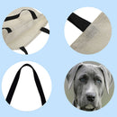 Grey dog Printed Shoulder Shopping Bag Casual Large Tote Handbag (40*40cm