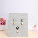 Necklace Display Board Jewelry Stud Earrings Stand Bracelet Showcase (Grey)