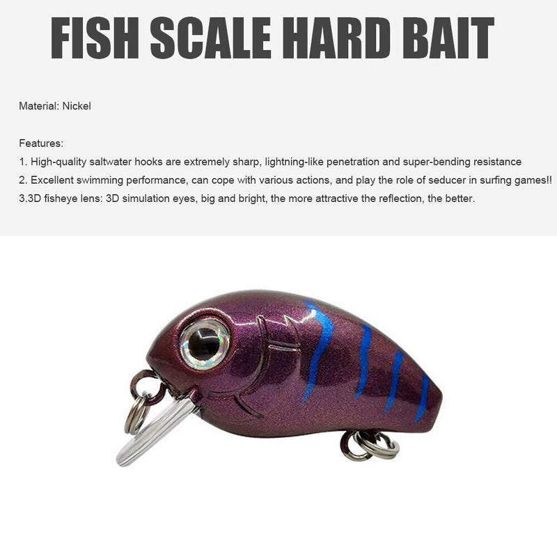 5pcs/Set 30mm 2.05g Mini Crankbaits Fishing Sinking Wobbler for Pike Trolling