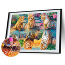 5D DIY Full Drill Diamond Painting Feline Embroidery Mosaic Craft Kit Home