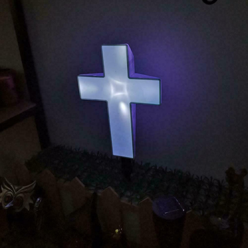 Solar Powered Light Cross by Eternal Light Memorial Garden Grave Light R6V1