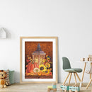 Full Embroidery Pumpkin Light 3-Beach 11CT Printed Cross Stitch Cotton DIY Kit