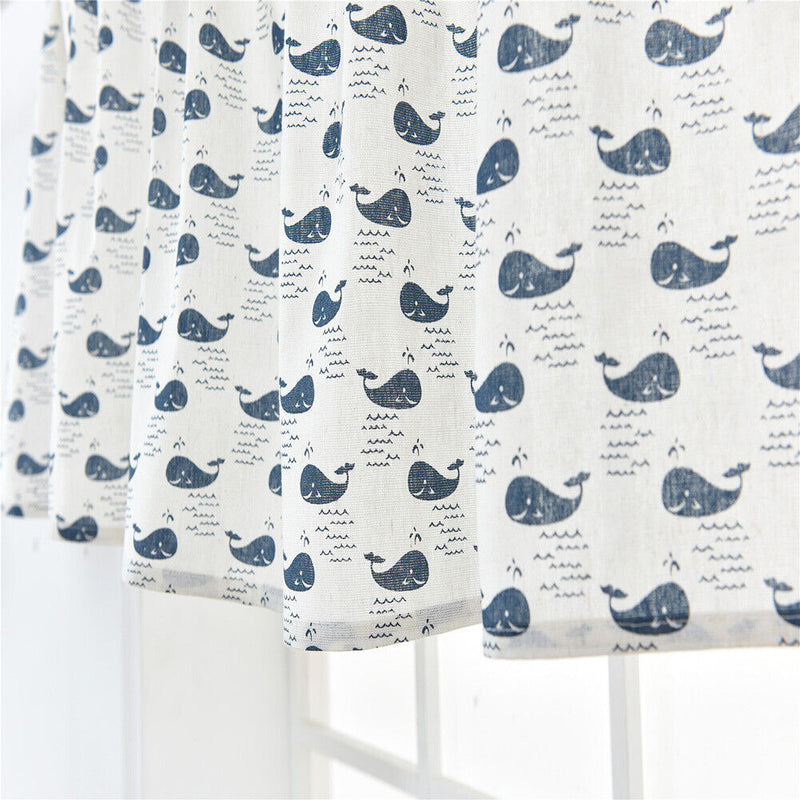 Short Curtain Shading Curtains Home Decor for Window Screen (Sea Whale)