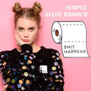 Roll Paper Pin Brooches White Badges Lapel Jacket Boys Girl Clothes Decor Gif