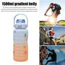 1500ml Colorful Water Kettle w/ Marker Large Sports Drink Frosted Cup (C) Newly