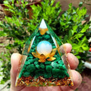 Crystal Energy Tower Healing Reiki Chakra Pyramid Ogan Crushed Stone Decoration