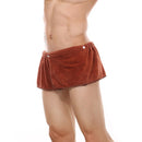 Microfiber Soft Wearable Bath Towel Short Pants Beach Gym Shorts (Coffee)