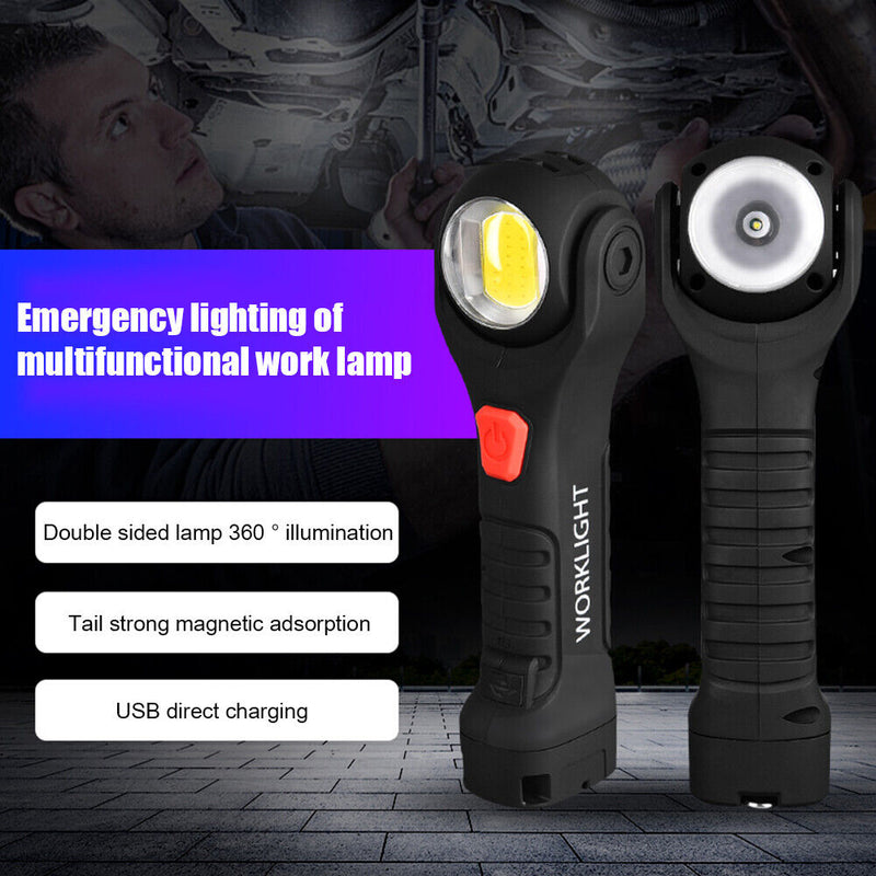COB LED Magnet Flashlight USB Charging 1200 Lumens T6 Outdoor Working Lamp