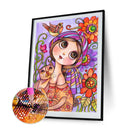 5D DIY Diamond Painting Big-Eyed Girl Cat Full Drill Rhinestone Mosaic Art Kit