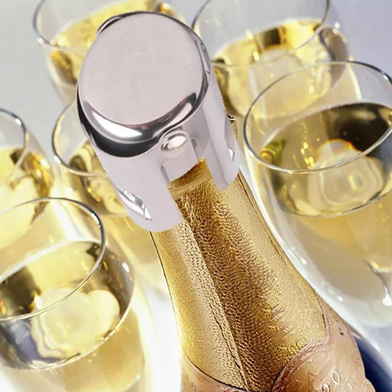 Steel Sparkling Champagne Bottle Sealer Saver Wine Champagne Stopper.