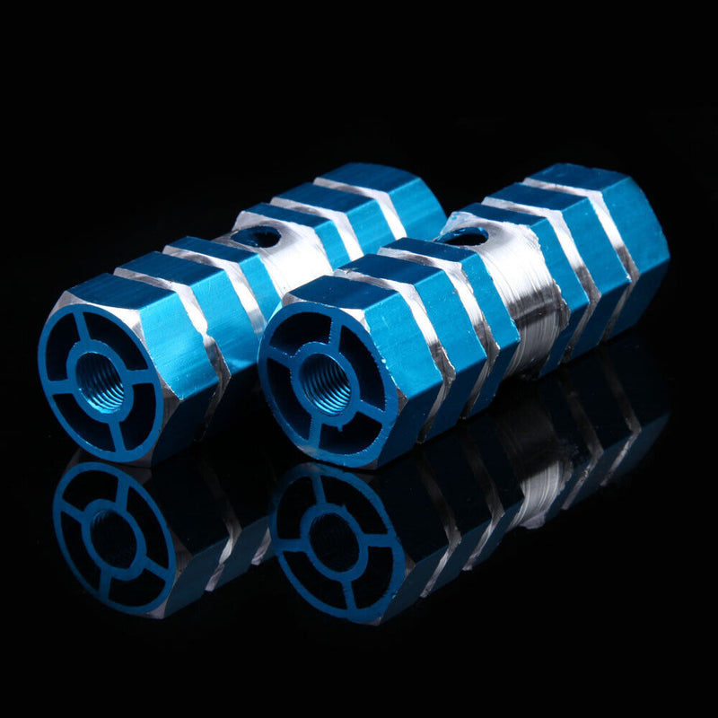 2pcs BMX Mountain MTB Bike Bicycle Alloy Axle Pedals Foot Stunt Pegs Blue