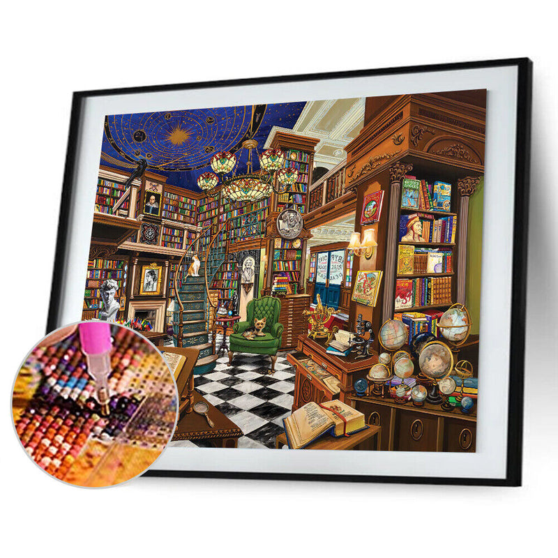 5D DIY Full Round Drill Diamond Painting Cozy study room