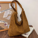 Fashion Winter Corduroy Shoulder Bag Women Autumn Large Capacity Shopping Bags