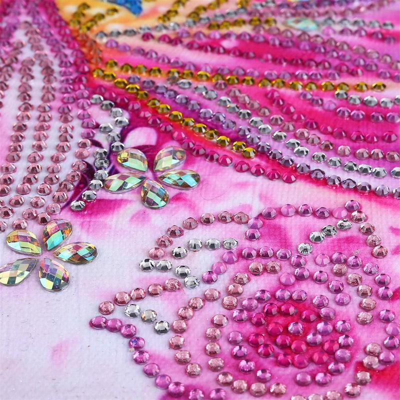 5D DIY Special Shaped Diamond Painting Pink Peafowl Cross Stitch Embroidery