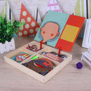 Baby Wooden Magnetic Puzzle Board Dress Up Games Children Educational(04)
