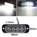 5PCS 4LED 4W Car Flash Truck Emergency Light Bar Strobe Warning Lamp(Red)
