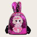 Student Schoolbag Lovely Rabbit Ear Backpack Fashion Sequin Kids Casual Knapsack