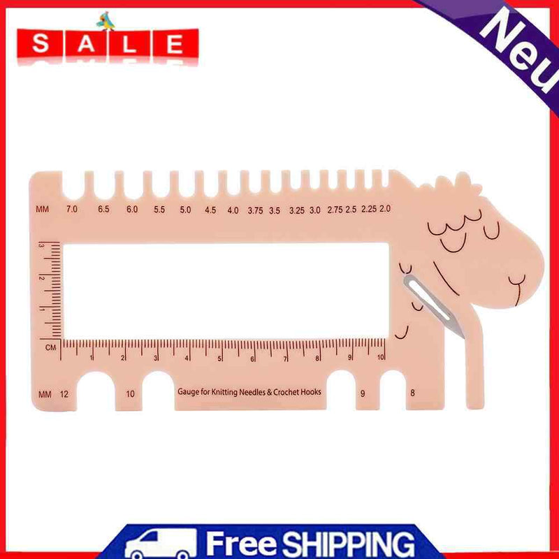Hook Hook Gauge Size Guide Sheep Shape Sewing Knitting Measure Ruler Craft