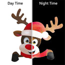 Refrigerator Magnets Santa Reindeer Tree Reflective Bulb Christmas Magnet Set