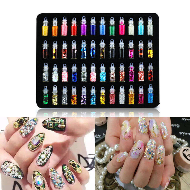 Nail Glitter Powder Nail Art Gel Polishing Culture Manicure Kit Colorful Sequins