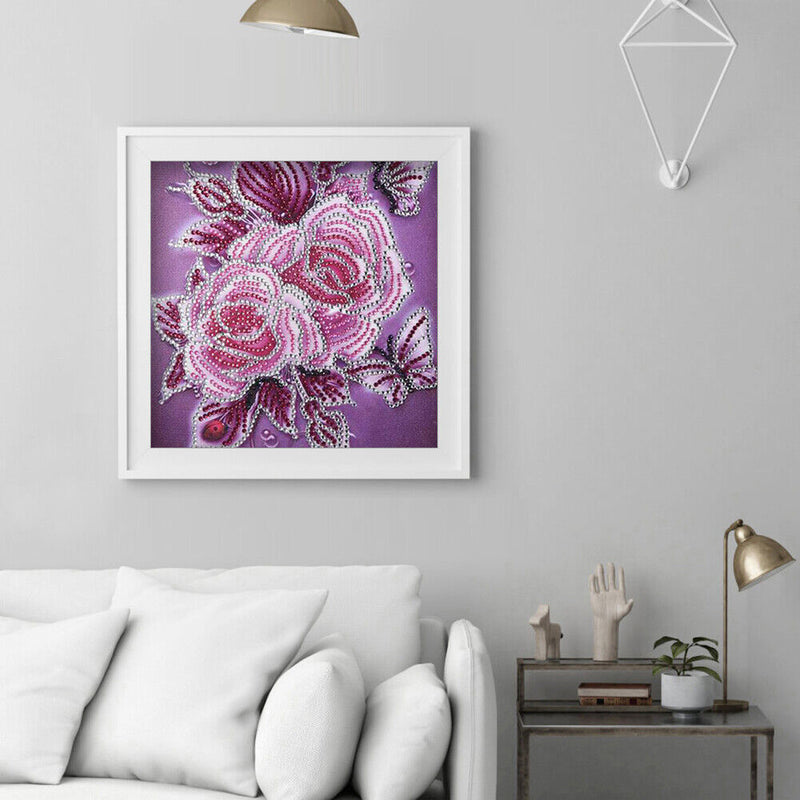 Rose Diamond Painting Special Shape Rhinestone Partial Drill Picture (Y172)