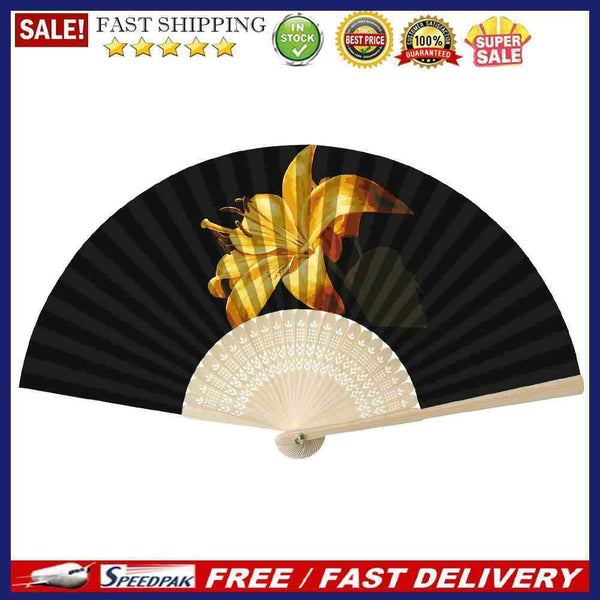 DIY Handmade Drawing On Canvas Folding Fan Flowers Painting By Numbers Art Craft