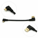 90degree Right Angle Micro USB to Left Angle USB A Sync Cabl Male Access Q9C5