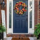 Fall Peony and Pumpkin Wreath Year Round Wreath Artificial Fall Wreath_