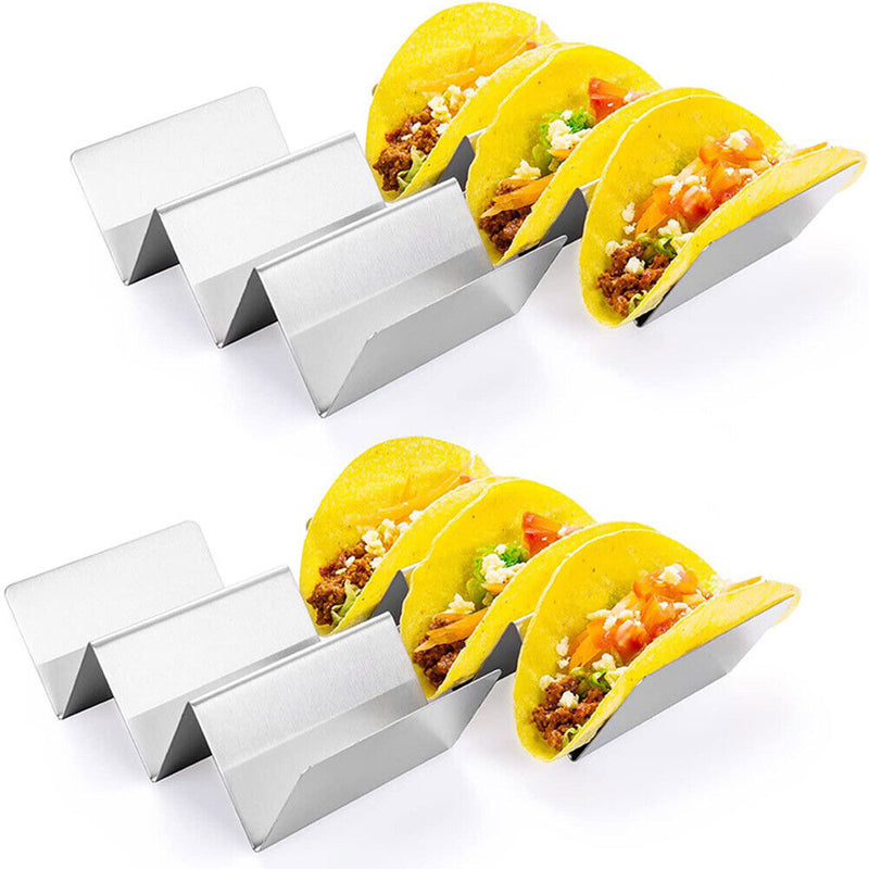 Stainless Steel Taco Shell Holder Mexican Pancake Bracket Tray (w/o Ears)