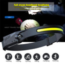 Waterproof COB LED Motion Sensor Head Torch Headlight USB Headlamp Rechargeable