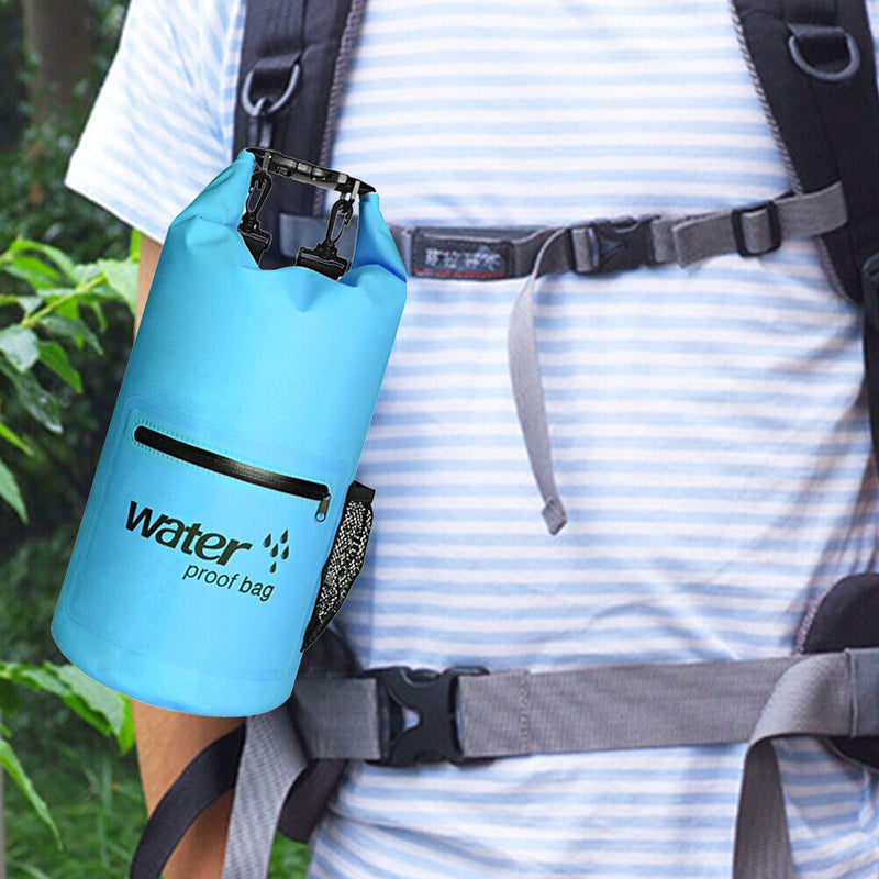 Waterproof Bucket Dry Bag Swimming Kayak Trekking Drift Sack (Blue 10L)