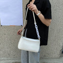 Women Solid Evening Clutch Shoulder Handbags PU Leather Totes Bags (White)