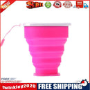 Camping Travel Silicone Water Bottle Portable Foldable Mug Cup (Rose Red)